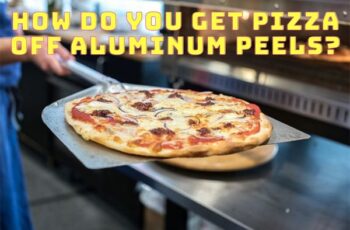 How do you get pizza off aluminum peels?